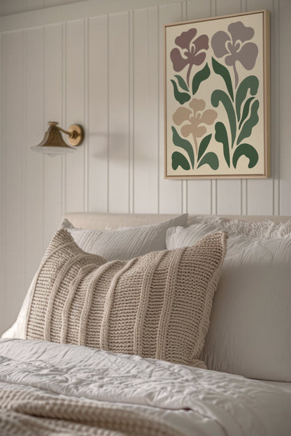 BEIGE PETALS, toile imprimée