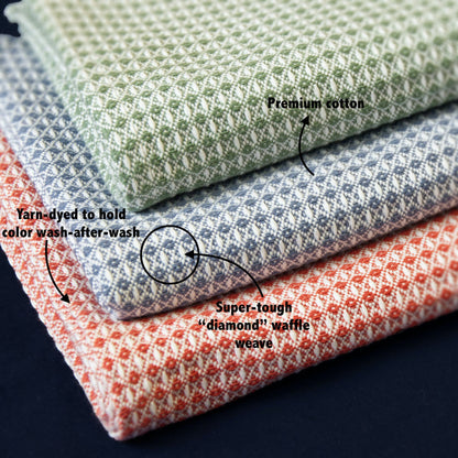 Diamond Waffle Kitchen Towels - Set/3