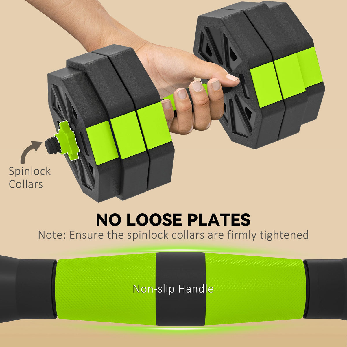 6-in-1 Adjustable Dumbbell Set, Used as Kettlebell, Barbell, Dumbbell, Push-Up Stand, 44lbs Free Weights Set, Blue