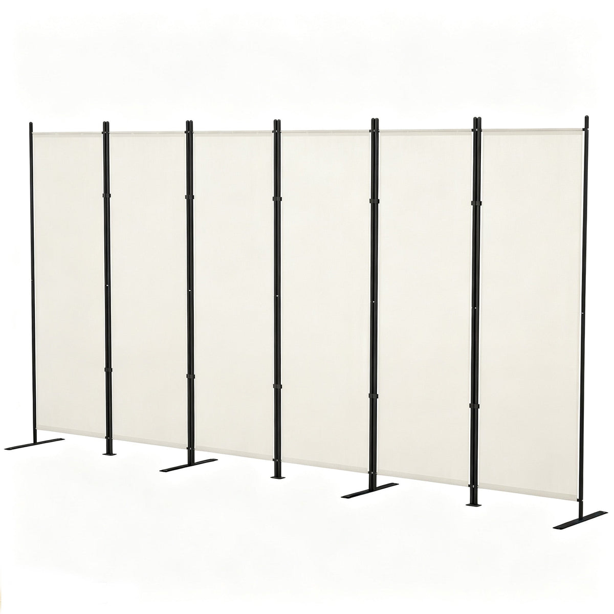 6' 3 Panel Room Divider, Double Hinged Folding Wall Divider, Indoor Privacy Screen for Home Office, Black