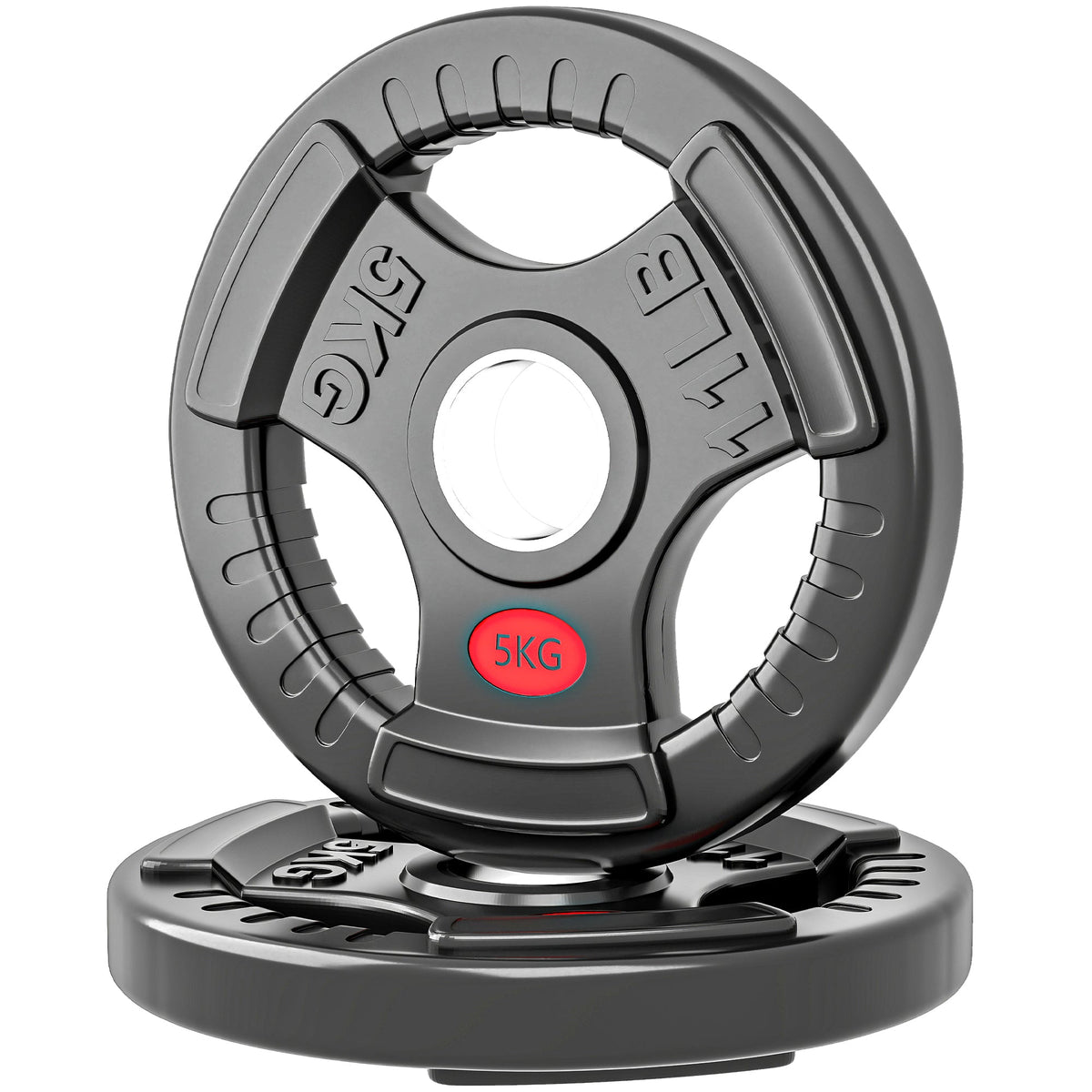 Weight Plates Set, 2-Inch Barbell Weights Set w/Tri-Grips for Home Gym Weightlifting and Strength Training, 2 x 11lbs