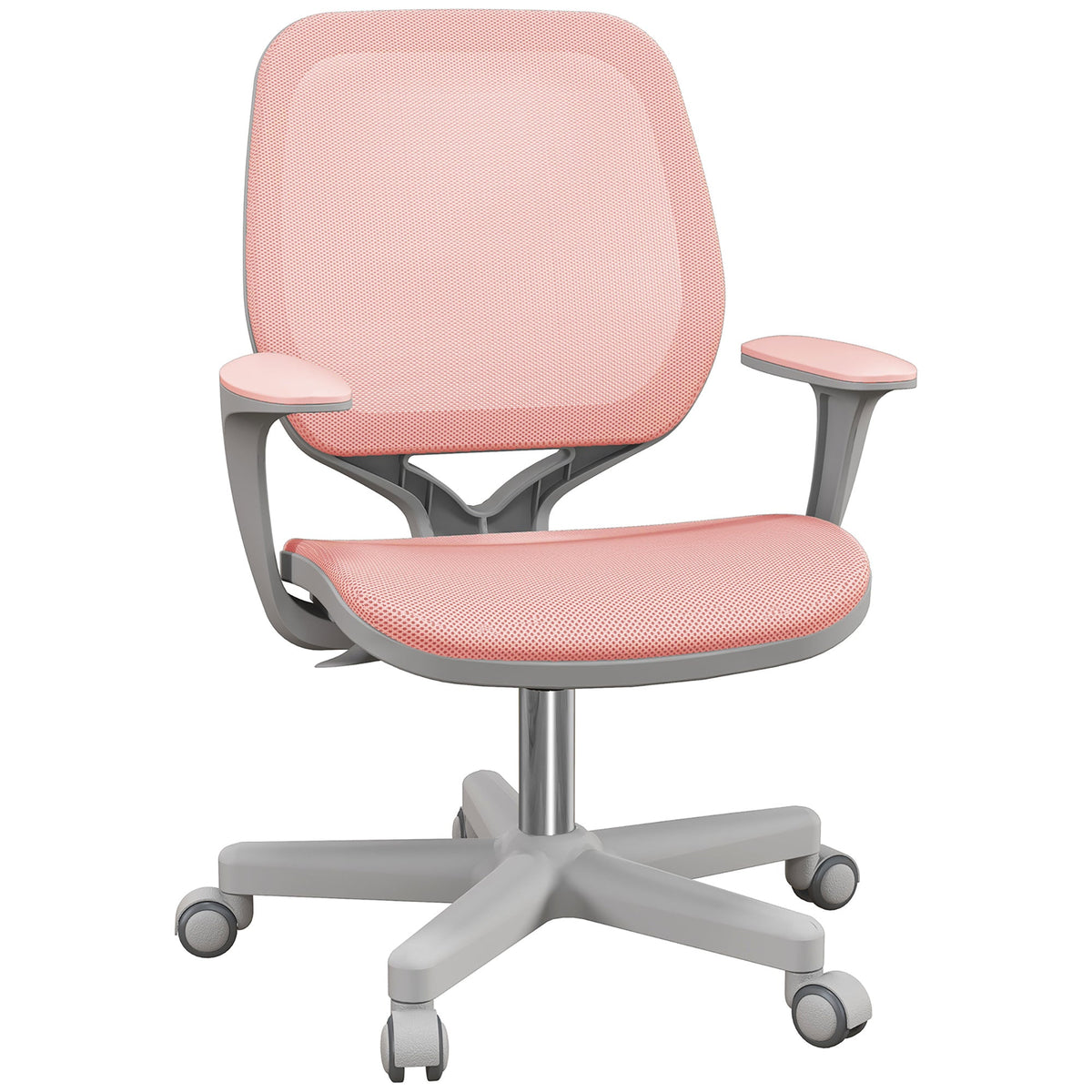 Office Chair, Small Computer Desk Chair with Mesh Back, Swivel Castors, Arm, Grey