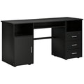 Bloom 57" Computer Desk with Keyboard Tray and Storage Drawers-Black