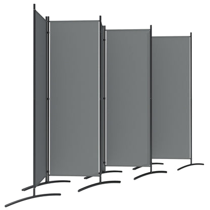 6 Panel Folding Outdoor Privacy Screen with Stable Base, 5.7FT Tall Room Divider with UV30+ Protection, Grey