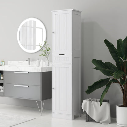 Freestanding Bathroom Cabinet with Drawer and 2 Doors, Tall Bathroom Cupboard for Kitchen, Study, Living Room