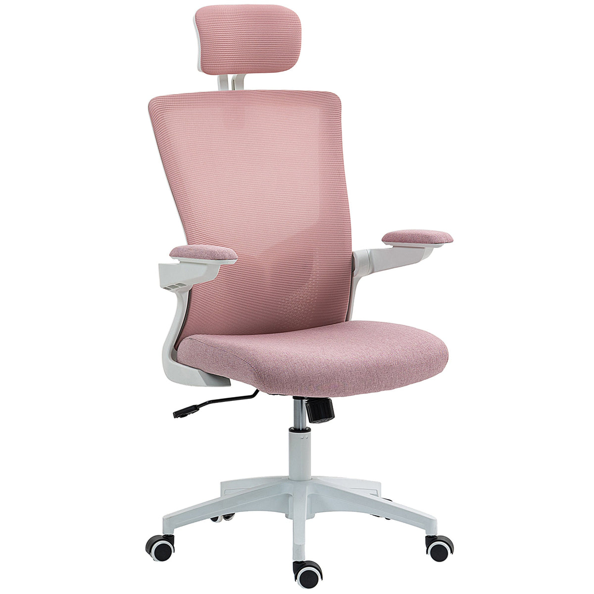 Ergonomic Office Chair, Swivel Desk Chair with Adjustable Lumbar Support, Headrest and Height, Flip-up Armrests, Beige