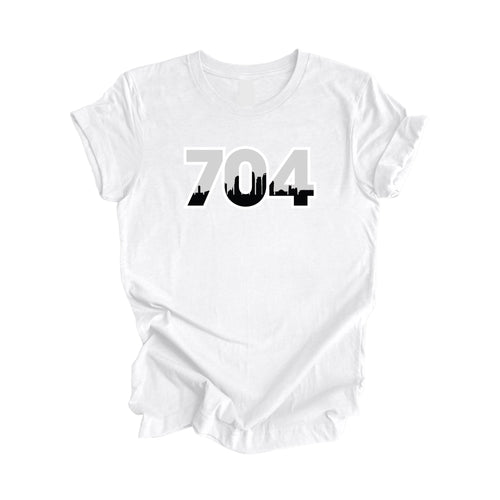 704 Charlotte North Carolina USA Area Code City Skyline Gift - Unisex T-Shirt - Inspired X