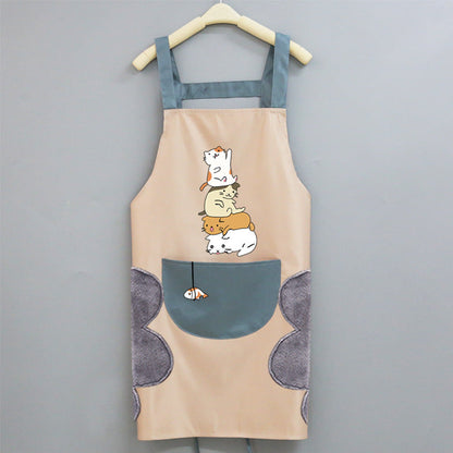 Cute Japanese Female Korean Version Home Adult Kitchen Water And Oil Working Man