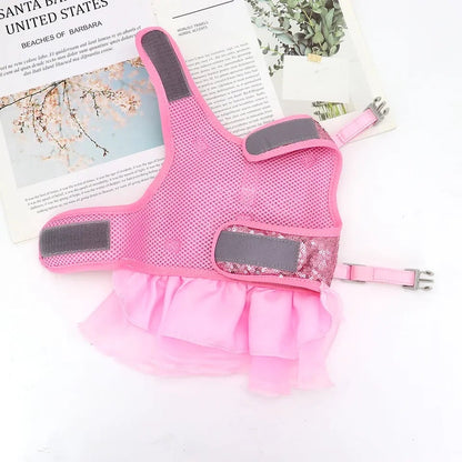 Princess Sequin Tutu Dog Harness Dress | Dog Harness Dress