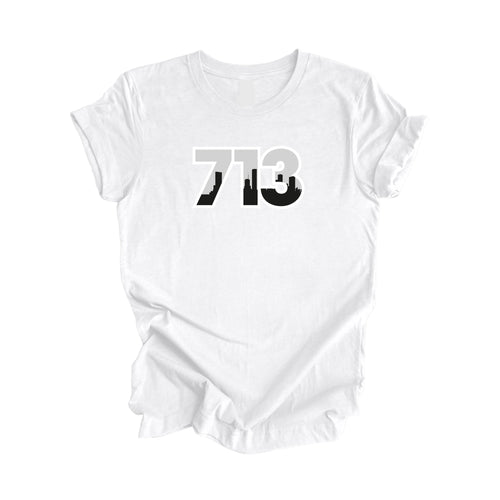 713 Houston Texas USA Area Code City Skyline Gift - Unisex T-Shirt - Inspired X