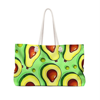 Avocado Print Weekender Bag — Cute Fruit Tote for Travel & Beach