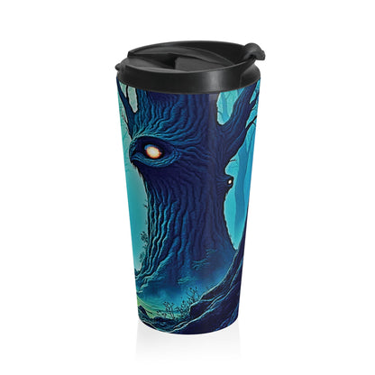 Travel Mug — Mystical Forest with Hidden Tree Spirits Stainless Steel Tumbler