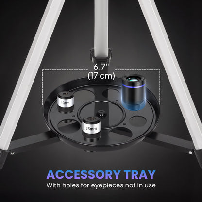 Telescope for Adults, 70 mm Aperture 400 mm Refractor Telescope with 40X/16X, Adjustable Tripod, Bag, White
