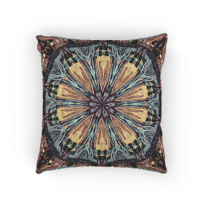Geometric Mandala Woven Pillow | Boho Tile Decorative Cushion