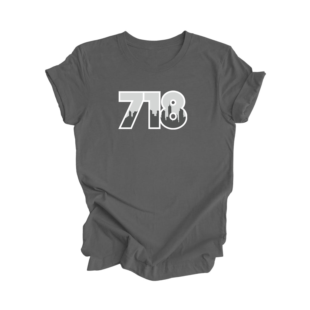 718 Brooklyn Queens Staten Island New York USA Area Code City Skyline Gift - Unisex T-Shirt - Inspired X