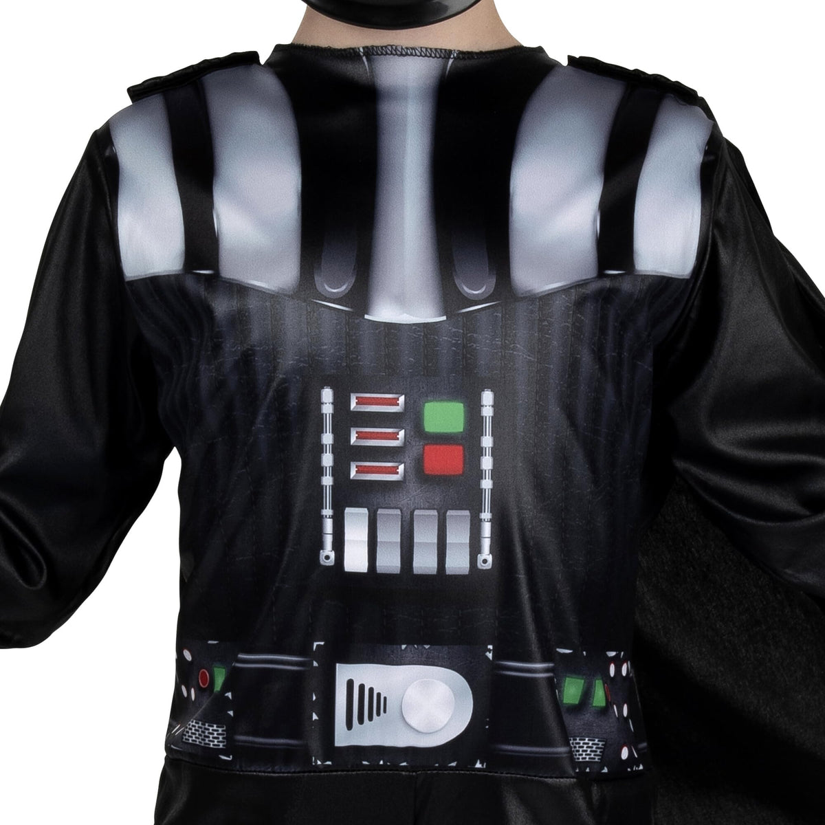 Star Wars Darth Vader Official Youth Halloween Costume - Printed Jumpsuit with Cape and Plastic Mask (M) Black