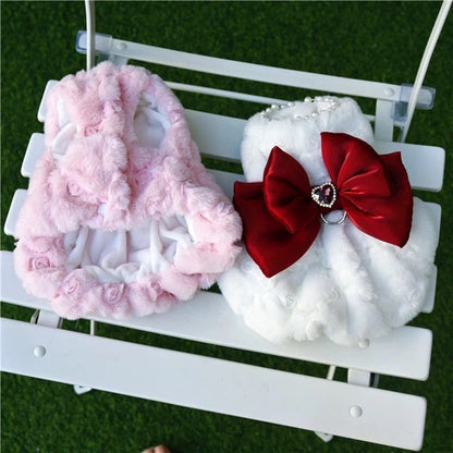 Be My Valentine Fuzzy Dog Coat Set | Valentine Occasion Dog Outfit
