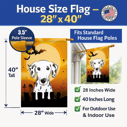 Caroline's Treasures BB1768CHF Halloween Dalmatian Canvas House Size Flag, Multicolor, Large