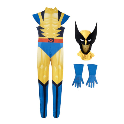 MARVEL Wolverine Official Adult Deluxe Zentai Halloween Costume - (L)