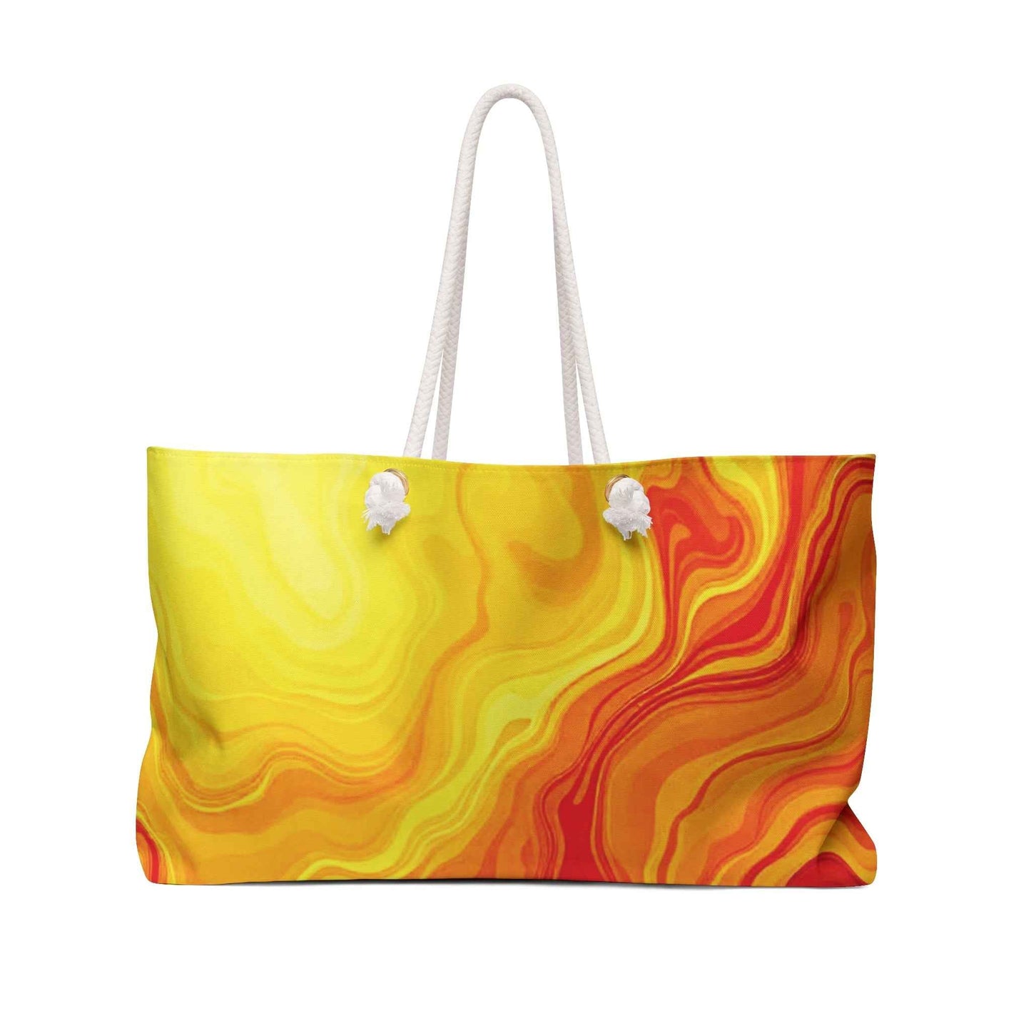 Fiery Abstract Swirl Weekender Bag | Marble Gradient Travel Tote