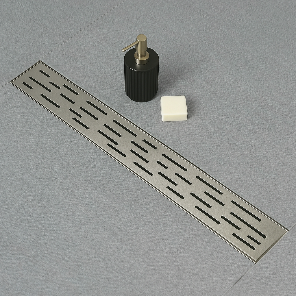 32″ Linear Shower Drain, 304 Stainless Steel — Grate or Tile-In Cover