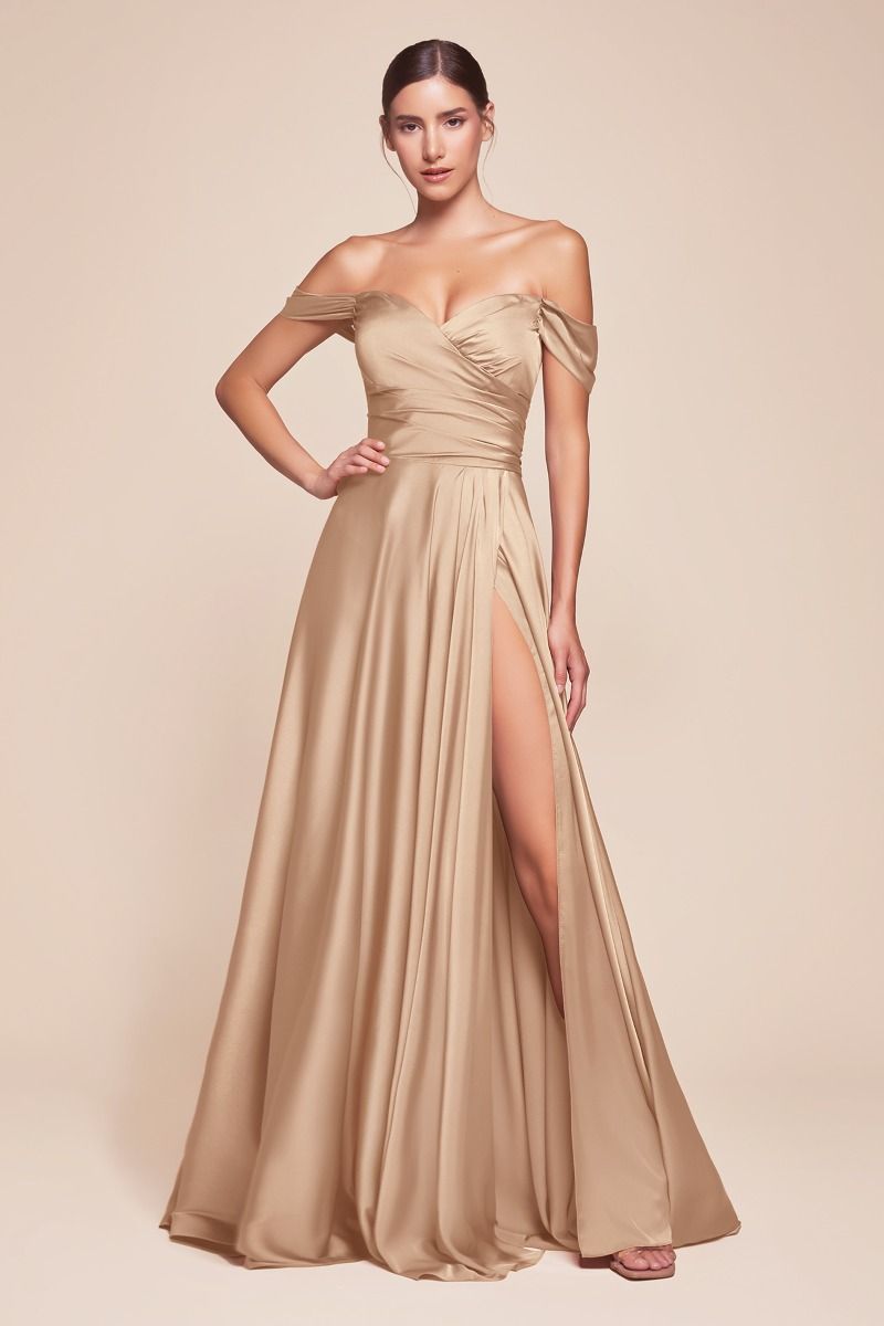 A-line satin gown