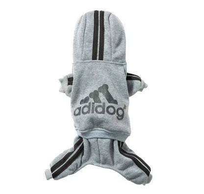 Adidog Dog Hoodie Onesie | Stretch Fit Dog Jumpsuit