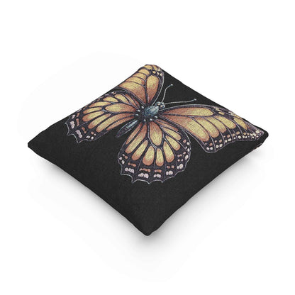 Monarch Butterfly Woven Pillow | Pixel Art Butterfly Throw Pillow