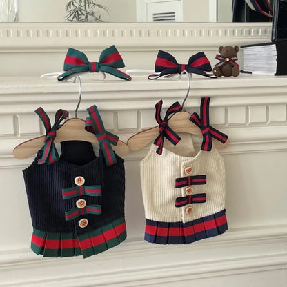 Gigi Dress Set with Bow – Dog Dress Set