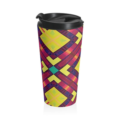 Travel Mug — Bright Geometric Kaleidoscope Stainless Steel Tumbler