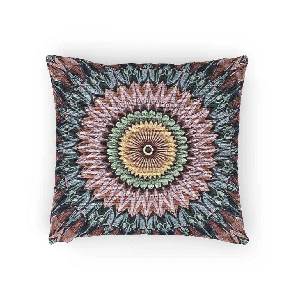Mandala Sunburst Woven Pillow | Boho Geometric Decorative Cushion Cover