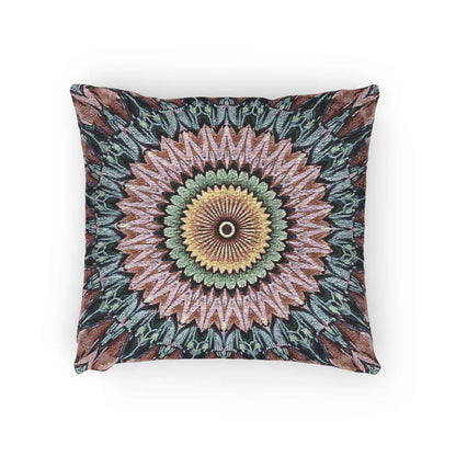 Mandala Sunburst Woven Pillow | Boho Geometric Decorative Cushion Cover