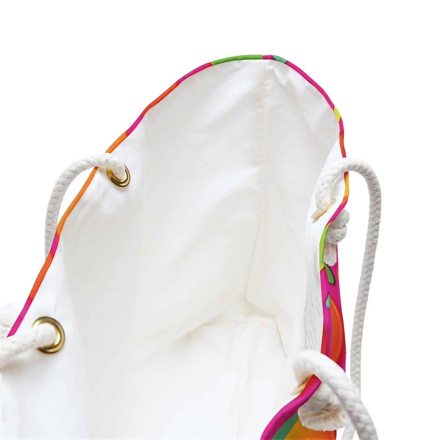 Colorful Bubble Pattern Weekender Bag | Neon Pink Green Orange, Large Tote Bag