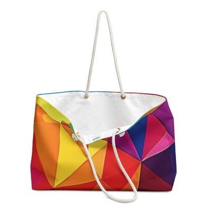 Colorful Geometric Prism Weekender Bag | Bright Abstract Tote | Large Tote Bag