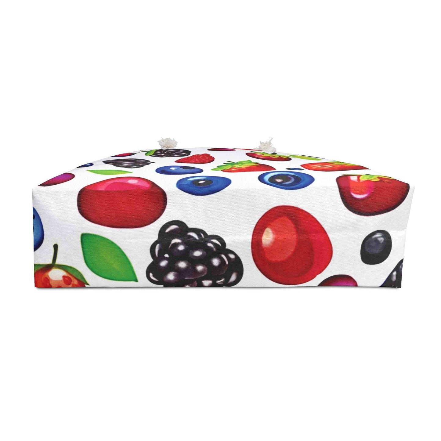 Mixed Berries Pattern Weekender Bag | Strawberries Blueberries Blackberries, Large Tote Bag