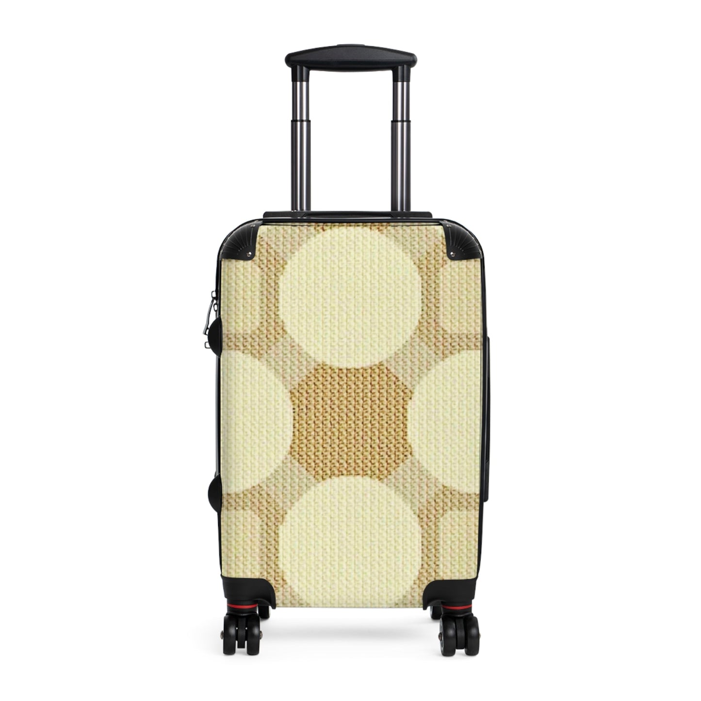 Retro Beige Circle Pattern Suitcase – Vintage Geometric Carry-On Luggage