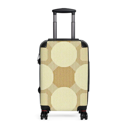 Retro Beige Circle Pattern Suitcase – Vintage Geometric Carry-On Luggage