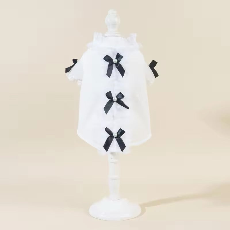 Charlise Shirt & Bow Set for Dogs – Elegant Dog Shirt Outfit