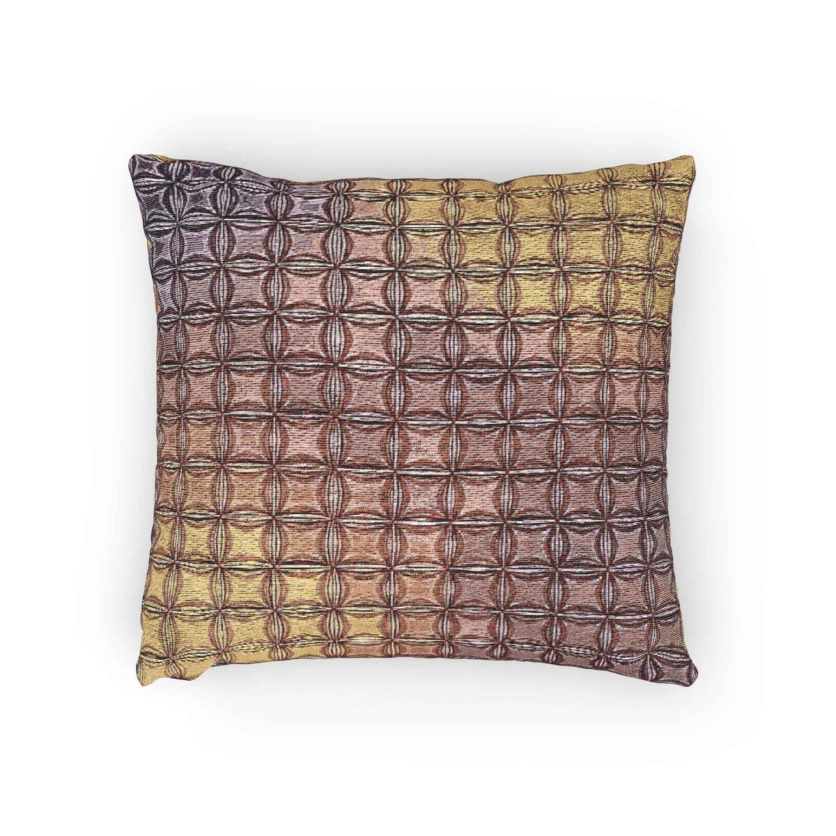 Geometric Woven Pillow | Square Grid Pattern, Textured Boho Throw Pillow