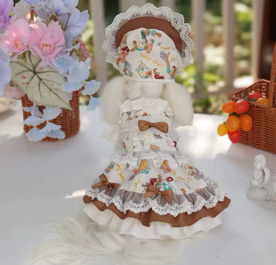 Medieval Dress & Hat Set – Fantasy Luxury Dog Outfit