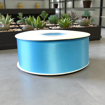 Satin Ribbon Double Face-Light Blue #340 -3.8 cm Wide
