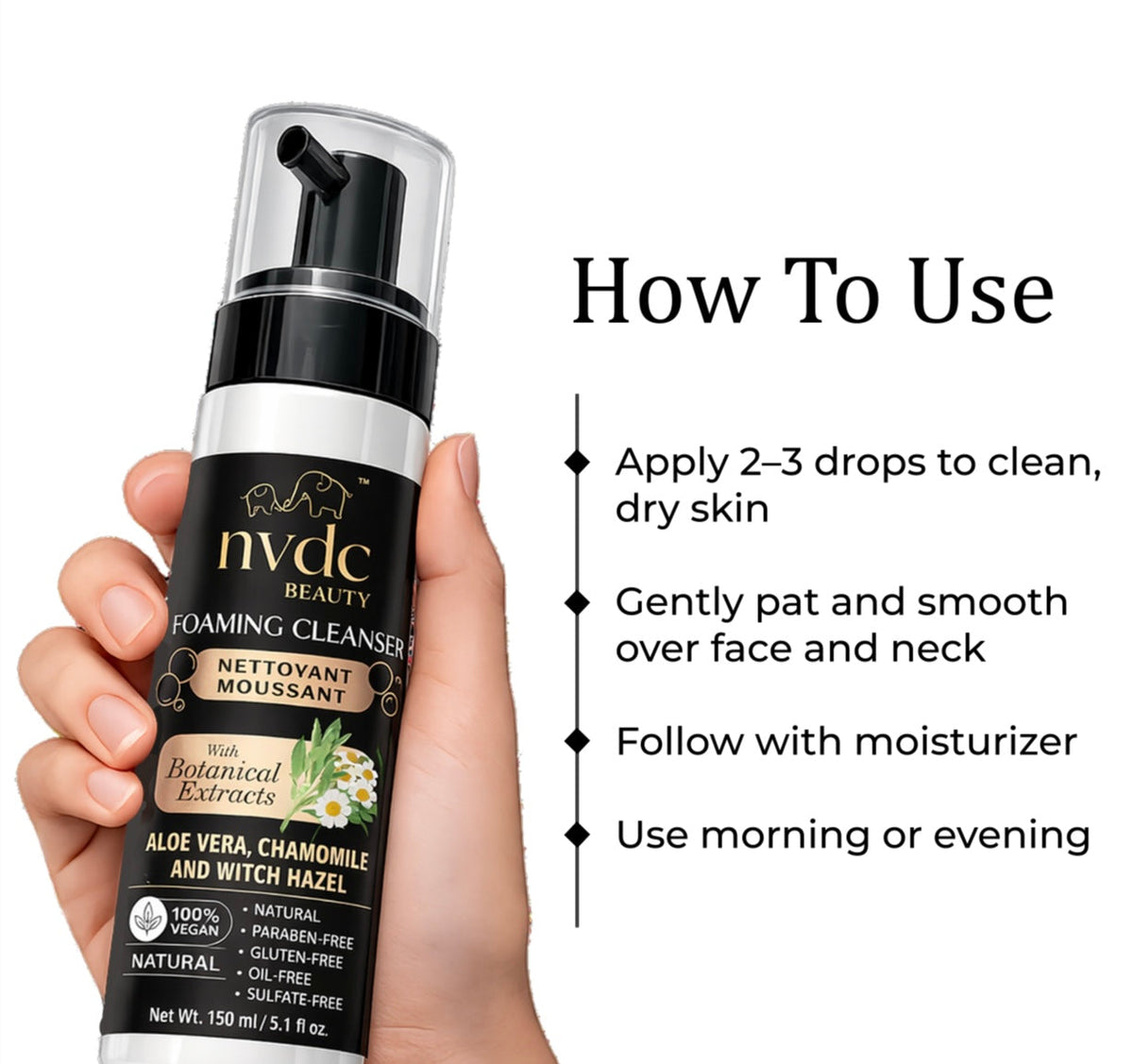 Enriched Face Foaming Cleanser with Chamomile & Witch Hazel