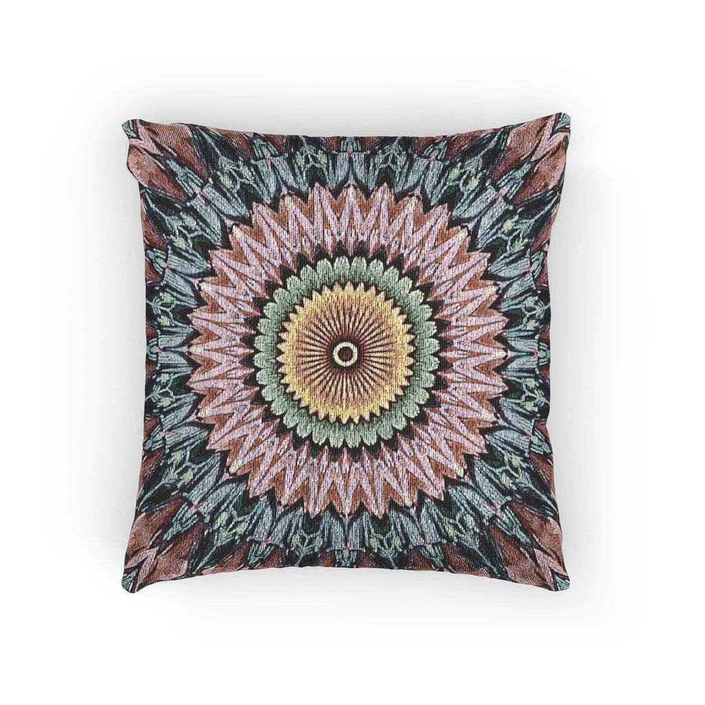 Mandala Sunburst Woven Pillow | Boho Geometric Decorative Cushion Cover