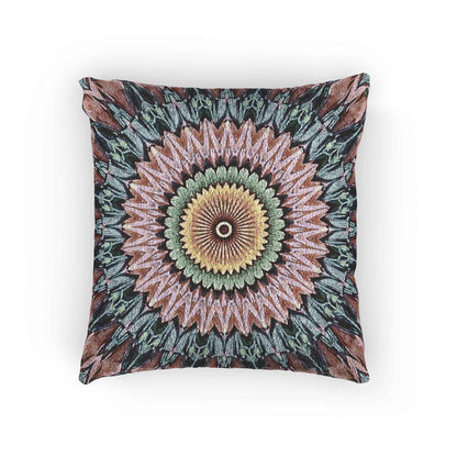 Mandala Sunburst Woven Pillow | Boho Geometric Decorative Cushion Cover