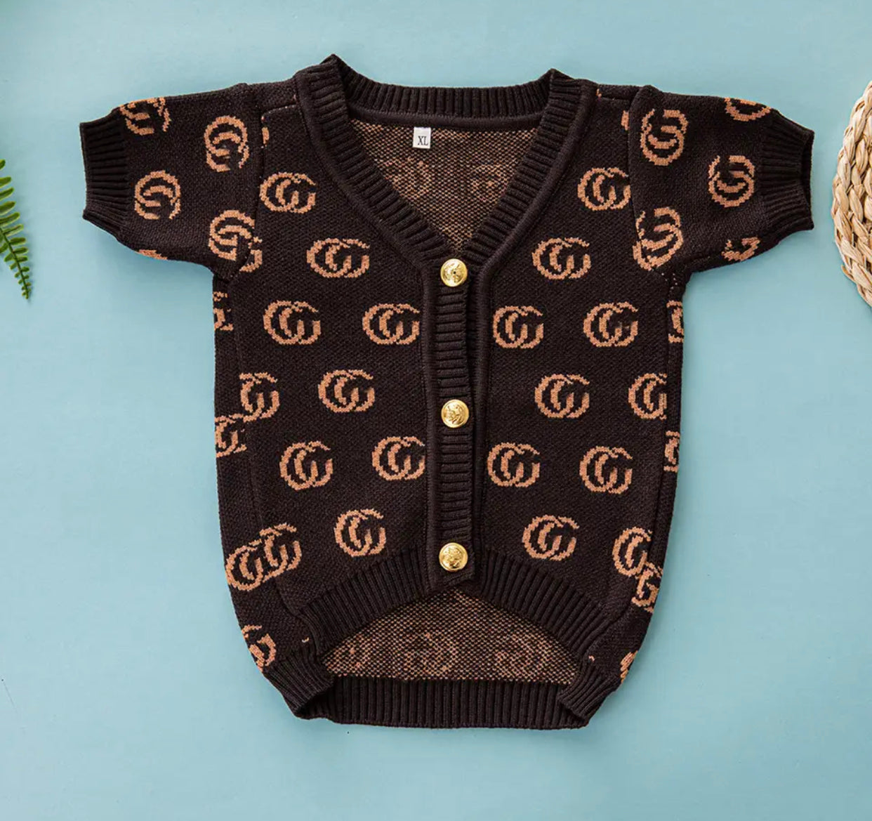Gigi Dog Sweater Cardigan | Knit Dog Cardigan