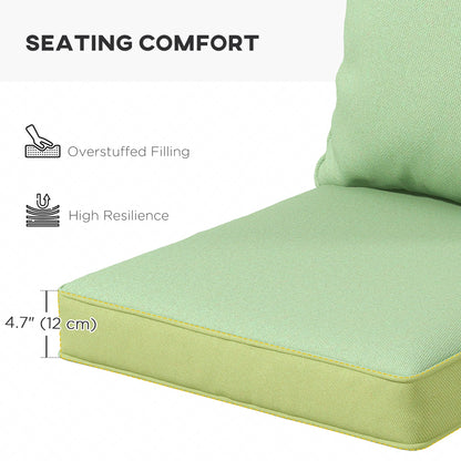 Seat Cushion Back Pillows Replacement Set of 2, Patio Chair Cushions Set for Indoor Outdoor, Blue