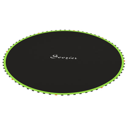 Trampoline Mat Replacement with Spring Pull Tool and 72 V-Hooks, Fits 12ft Trampoline, Using 5.5" Springs, Green