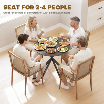 31.5" Industrial Round Dining Table - White Oak