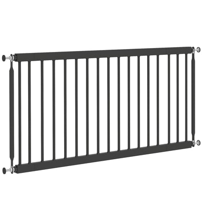 26"-37" Dog Gate, Adjustable Pet Gate, Fits 10" Tall with 2 Extension, Pressure Mount Kit for Stairs and Doorways, Black