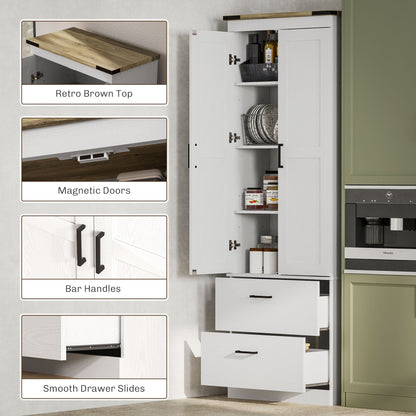 67" Tall Kitchen Pantry Storage Cabinet, Kitchen Pantry Cabinet with Doors, Drawers and Adjustable Shelves, Black